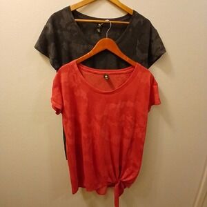 Xersion Women's Performance Short Sleeve T-Shirt with Tie Lot of‎ 3 Size Medium